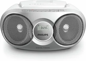 Philips AZ215S/12 Tragbarer CD Player Radio mit Bass Boost und AUX Silber