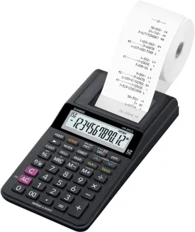 CASIO druckend Tischrechner HR-8 RCE 8RCE 12-stellig Wiederholungsdruck schwarz