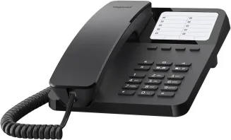 Gigaset DESK 400 - Schnurgebundenes Telefon mit elastischem Kabel - Platz für 10