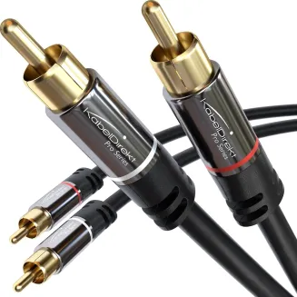KabelDirekt – 10x 1 m Cinch Kabel, Stereo Audio Kabel 2 x 2 Cinch – bruchfest