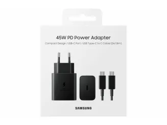 SAMSUNG Schnellladeadapter mit Datenkabel (USB Type-C, 45W Watt) schwarz