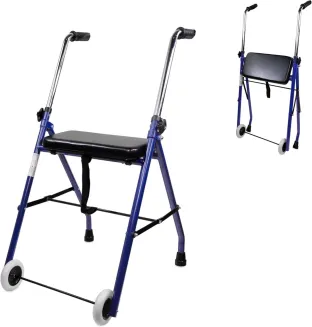 Mobiclinic® Gehbock Blau ✔ Klappbar Höhenverstellbar 2 Räder Gepolstert OVP
