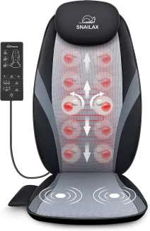 Snailax SL-256 Massagesitzauflage mit Wärmefunktion Vibration Rücken und Nacken