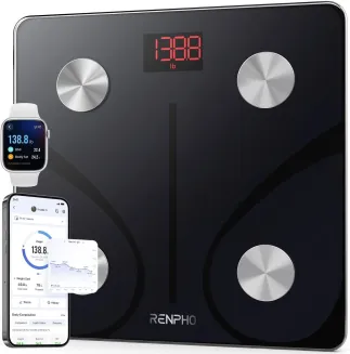 RENPHO Personenwaage Körperfettwaage, Waage Personen Mit App 180 Kg/400 Lbs, Kör