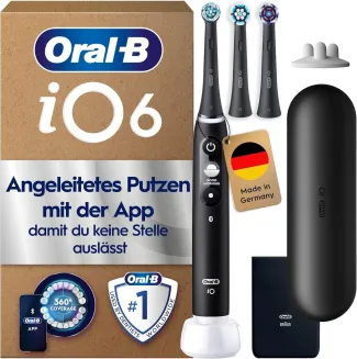 Oral-B iO Series 6 Plus Edition elektrische Zahnbürste 3 Aufsteckbürsten Schwarz