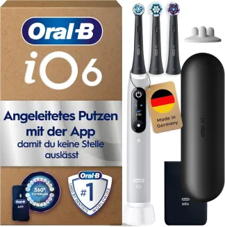Oral-B iO Series 6 Plus Edition elektrische Zahnbürste 3 Aufsteckbürsten Schwarz