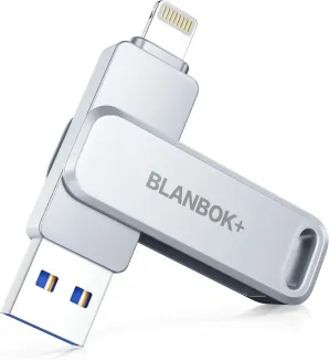 BLANBOK+ Apple MFi-zertifizierter USB Stick 128G für iPhone, Externer iPhone