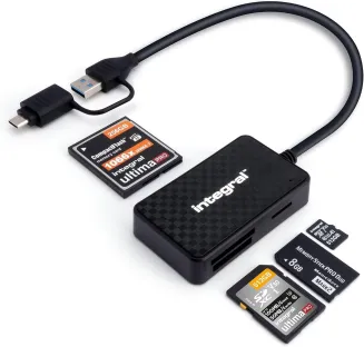 Integral 4-in-1 Speicherkartenleser, USB 3.0 & USB C Adapter für microSD,