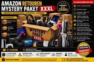 Amazon Retouren Paket XXXL | ca. 15 Kartons | 150+ Artikel | Warenwert bis 2500€