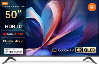 XIAOMI A Pro, 50" (127 cm), 4K UHD QLED, Smart TV, Google TV, Triple Tuner DVB-C