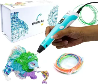 SCRIB3D P1 3D-Druckstift Mit Anzeige - Enthält 3D-Stift, 3 Startfarben Von Pla-F