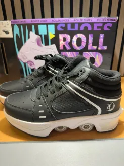 Rollschuhe Sneaker 2-in-1 Roller Shoes Gr. 42 EU Schwarz Weiß mit Rollen OVP